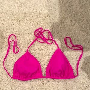 2 triangle top bikini swim sz L red & pink